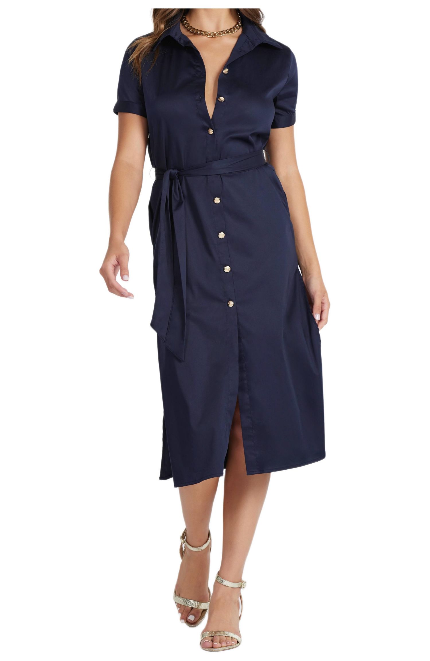 Women's Bishop + Young Lauren Button Front Shirt Dress