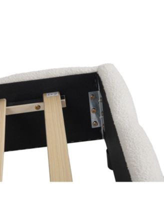 King Boucle Platform Bed with Curved Headboard