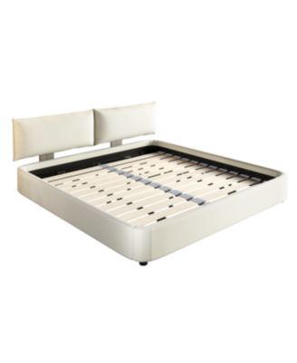 King Size Cloud Bed Frame with Padded Movable Headboard, Chenille Upholstered