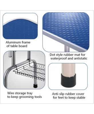 36" Folding Dog and Cat Grooming Table, Stainless Steel Top with Non-Slip Surface