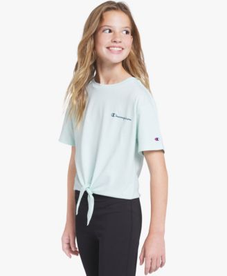 Girls' 7-16 Tie-Front Short-Sleeve Top