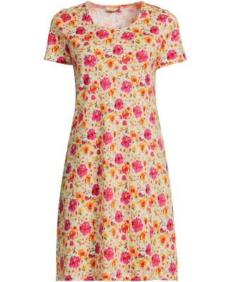 Plus Size Cotton Short Sleeve Knee Length Nightgown