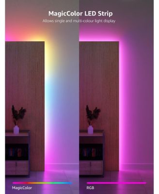 S1 65.6ft AI Smart RGBIC LED Strip Lights for Party Holiday Room Decor, Rainbow Chasing Effects, APP Control No Remote, WiFi Bluetooth