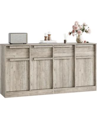  Sideboard Buffet Cabinet with 4 Drawers, Large Modern Coffee Bar Storage Cabinet