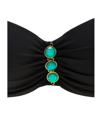 Women's Gem Detail Bandeau Bikini Swimsuit Top Bra Sizing