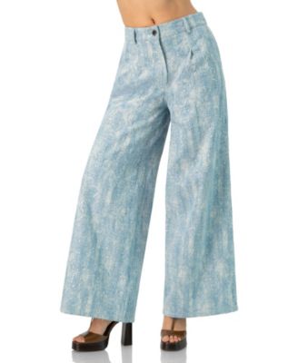 Women's Wide Leg Embroidered Jeans