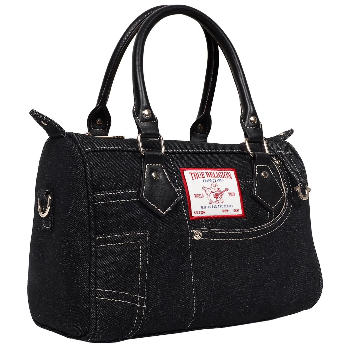 Женская сумка True Religion Denim Heritage Satchel with Top Handles & Crossbody Strap, цвет: Чёрный — фото 2