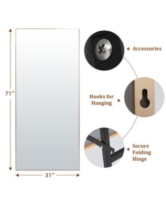 Full Length Mirror 71" x 31", Large Floor Mirror Free Standing, Full Body Mirror for Bedroom Living Room Gym, Mirror