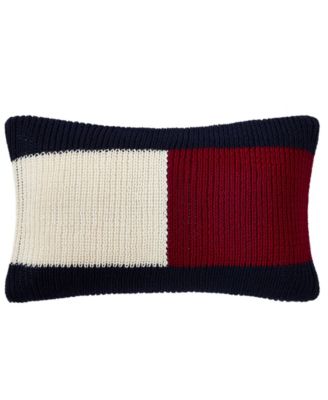 Rib Knit Flag Novelty Decorative Pillow, 11" x 18"