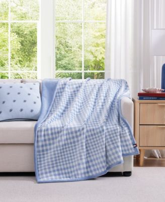 Modern Check Printed Plush Throw, 70" x 50"