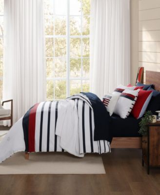 Tommy Classic Stripe Cotton Reversible 3-Pc. Duvet Cover Set, King
