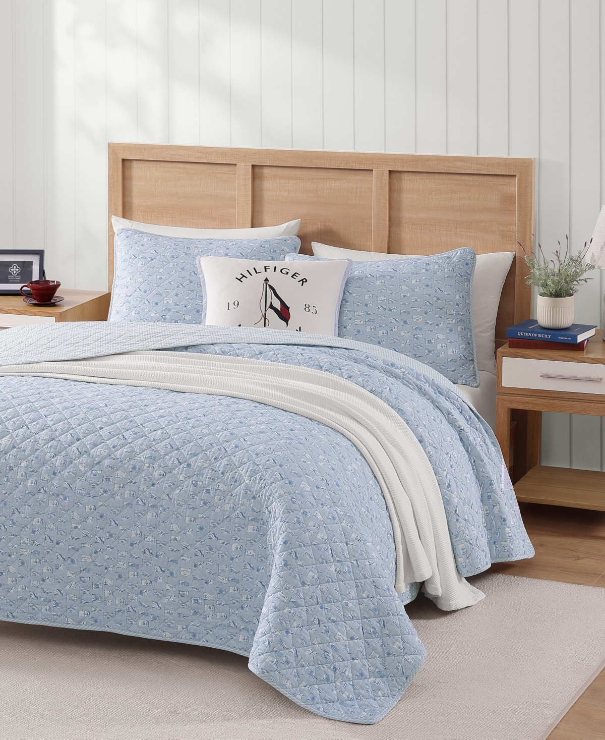 Tommy Hilfiger Boating Flags Cotton Reversible -Pc. Quilt Set