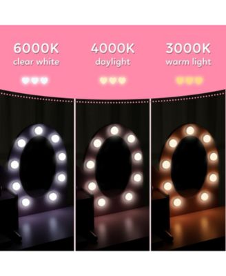 Kids Wooden Vanity Set with Lighted Mirror and Stool