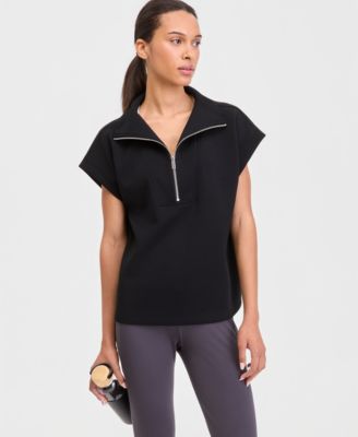 Women's Quarter-Zip Cap Sleeve Top