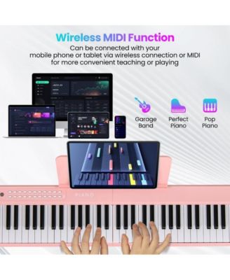 88 Key Foldable Electric Keyboard Piano with Wireless MIDI and Dual Speakers