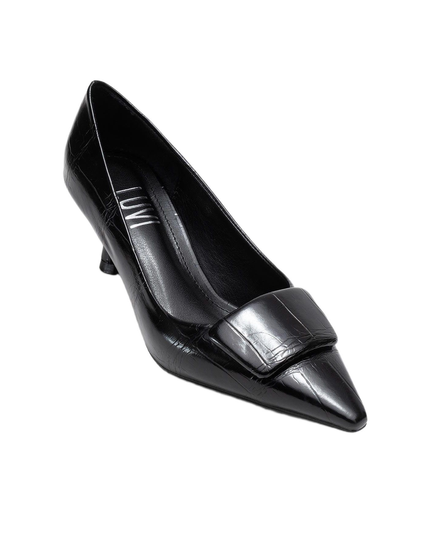 Женские туфли Prologue Shoes Marcia Buckle Pointed Toe, цвет: Чёрный с принтом — фото 1