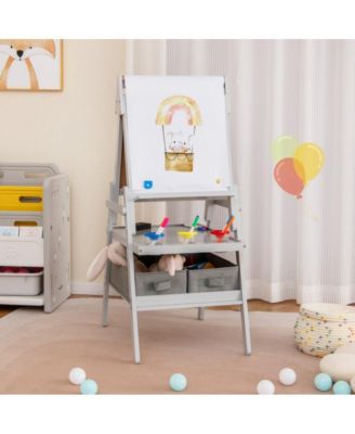 3 in 1 Art Easel for Kids with Magnetic Chalkboard and Whiteboard