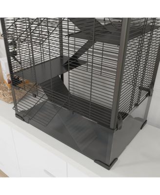Hamster Cage, 4 Tiers Hamster k with Deep Glass Bottom, 24"L