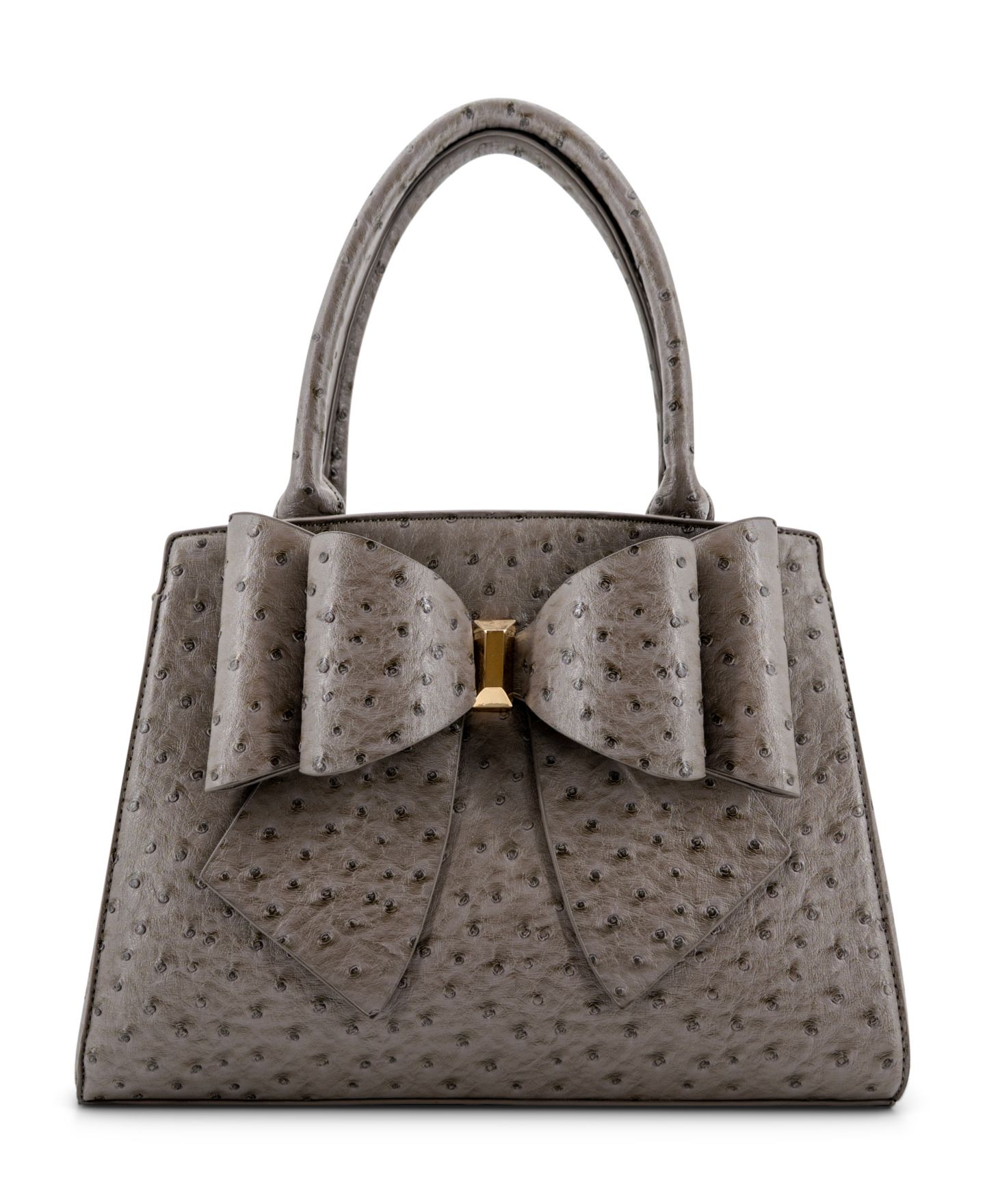 Женская сумка LIKE DREAMS Elodie Embossed Bow Top Handle Medium Satchel Handbag, цвет: Серый — фото 1