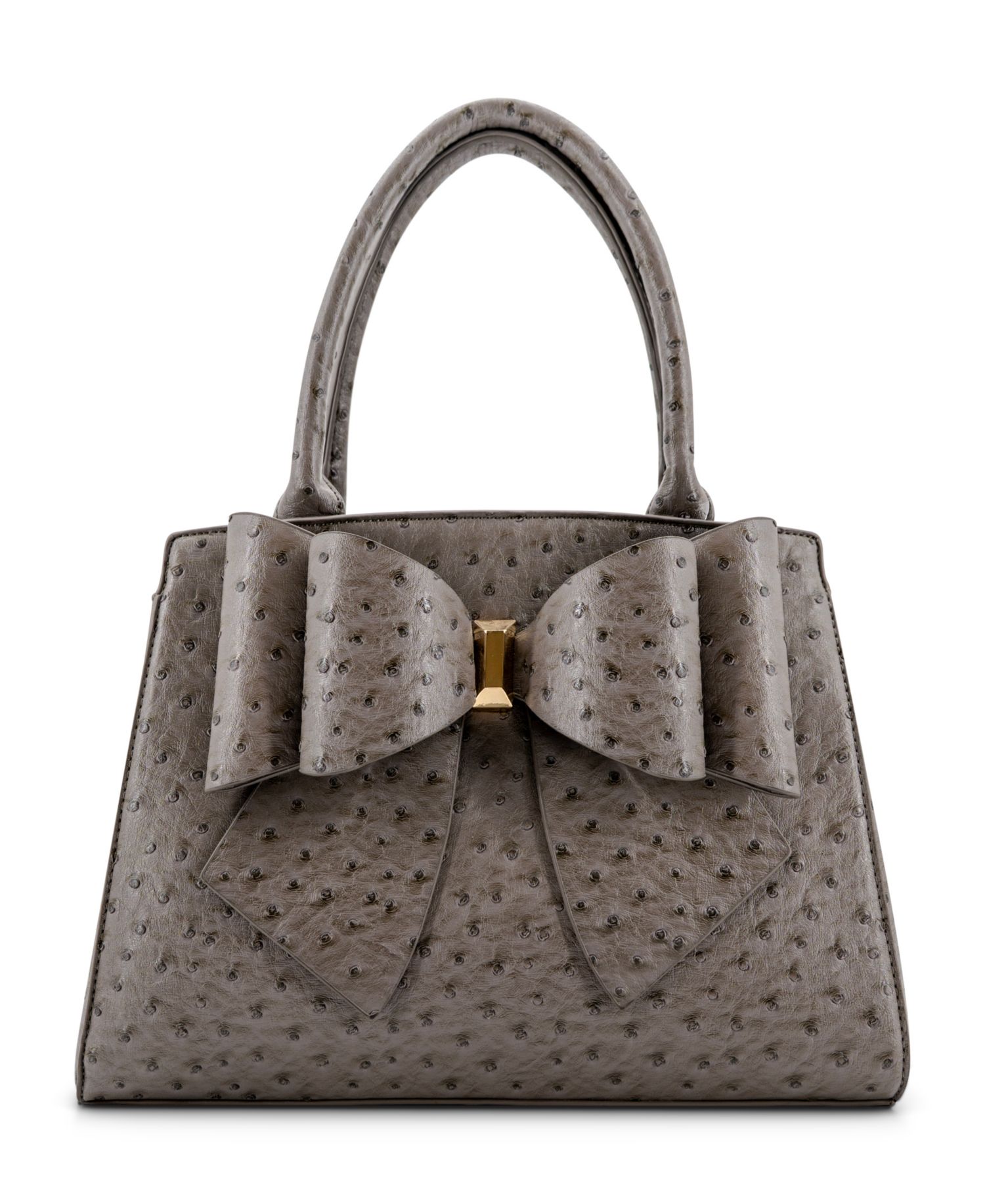 Elodie Embossed Bow Top Handle Medium Satchel Handbag