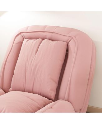 Streamdale Pink Upholstered Foldable Lazy Sofa Bed with 2 Pillows