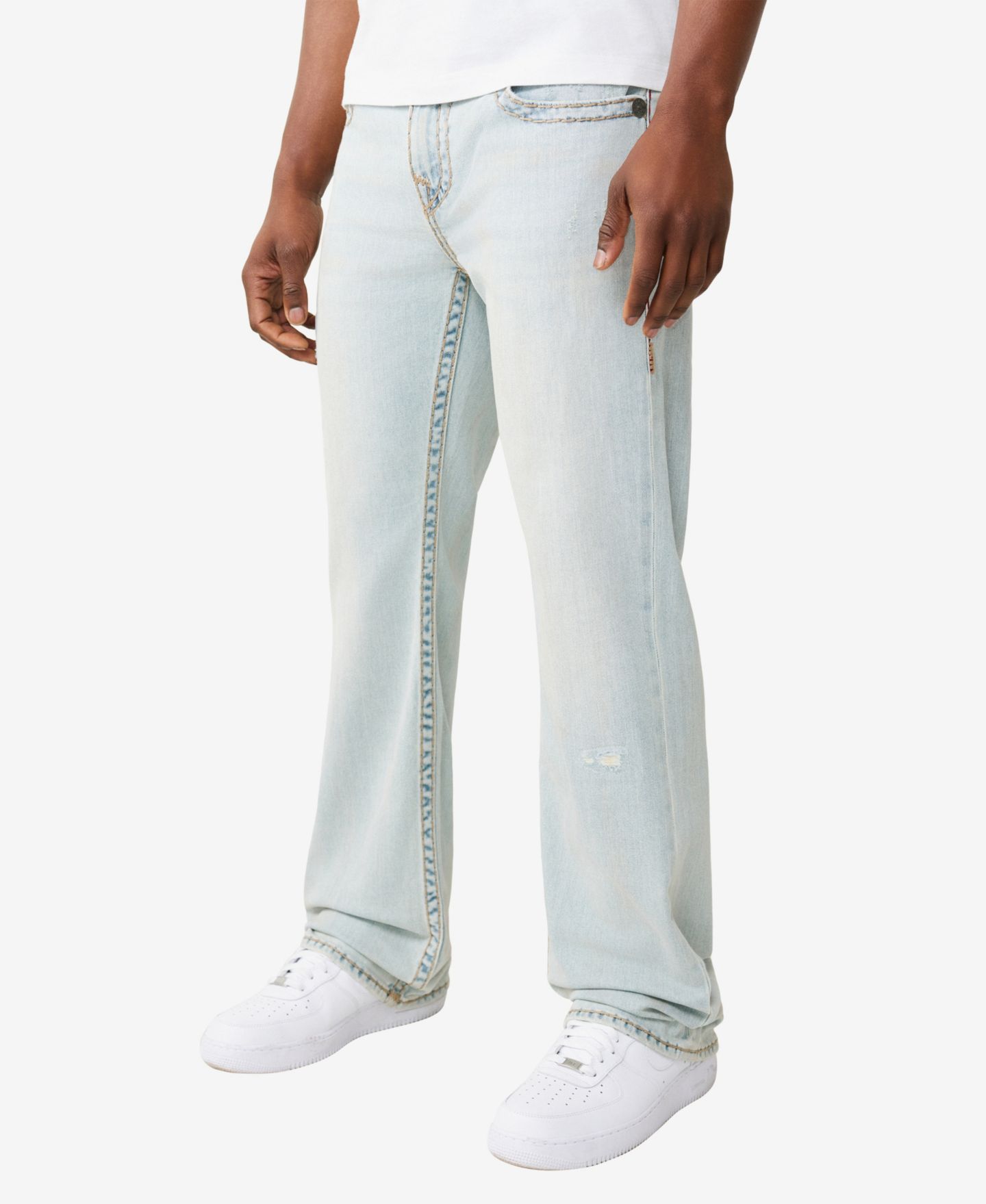 Мужские джинсы True Religion Regular-Fit Bootcut, цвет: Светлая варка — фото 2