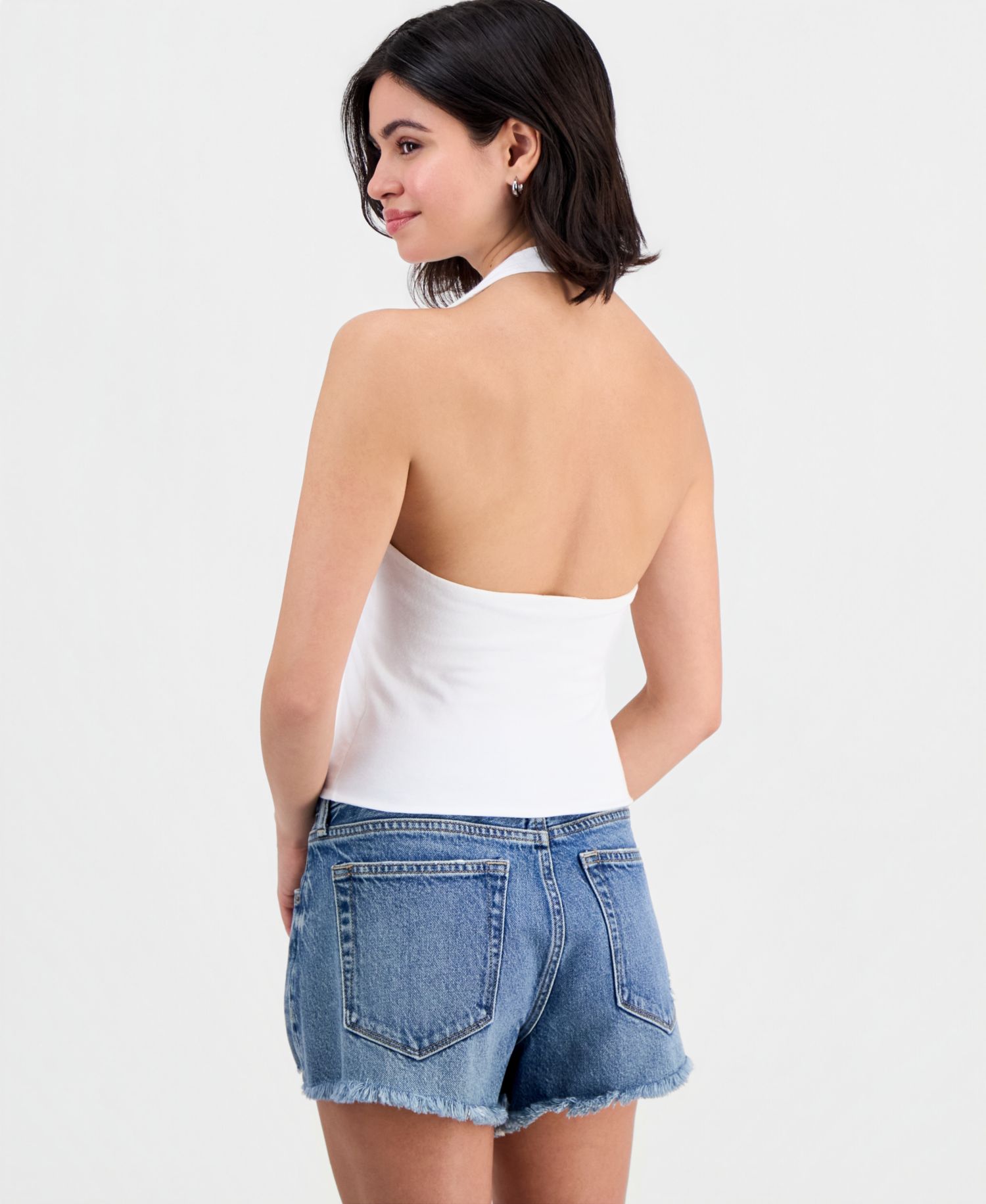 Juniors' Bead Embellished Halter Top