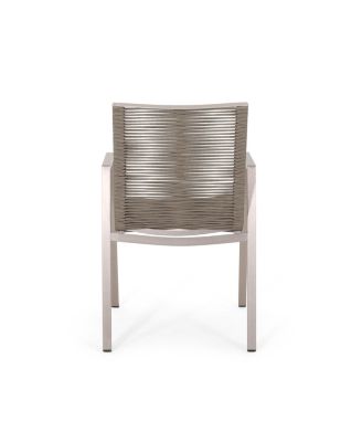 Outdoor Modern Aluminum Dining Chair with Rope Seat