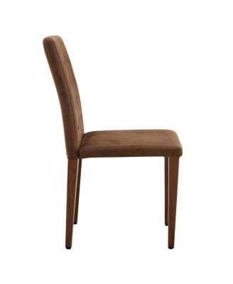 Brown Walnut Dining Chair with Ergonomic Buckle Backrest