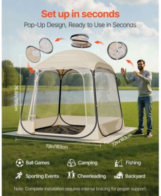 Pop-Up Sports Bubble Tent for 2–4 People with Floor Mat and Cover
