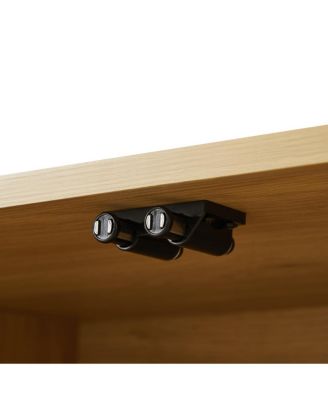 Sideboard Storage Cabinet with Wave Pattern, 64"W x 15"D x 24"H.