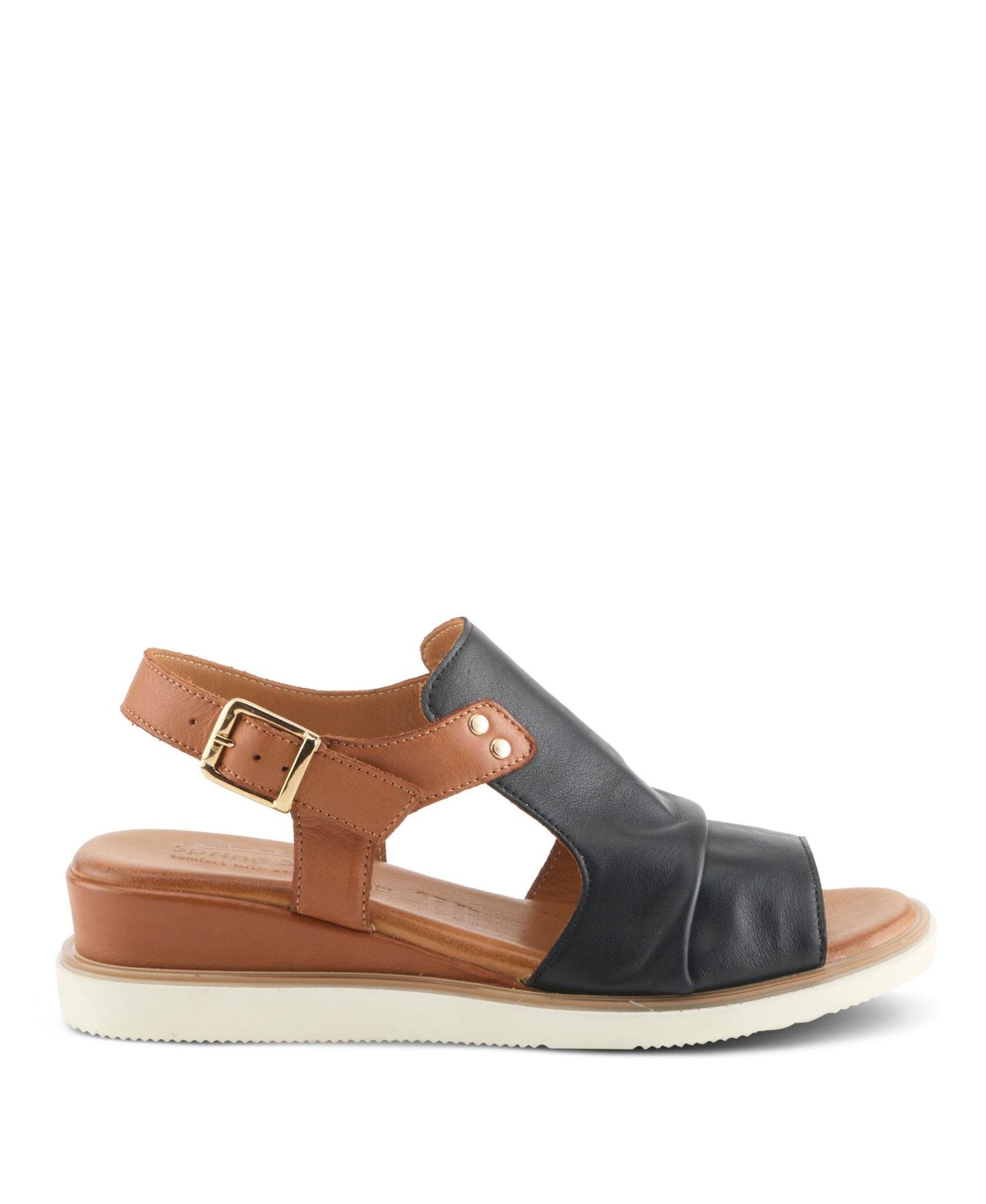 Женские сандалии Spring Step Locals Wedge Sandal with Leather Upper, цвет: Чёрный разноцветный — фото 6