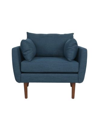 Fabric Club Chair with Birch Wood Legs