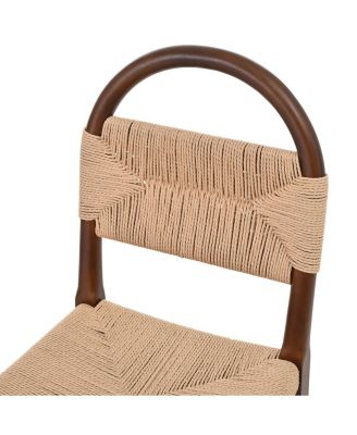 Streamdale Modern Woven Dining Chair with Solid Wood Legs, Set of 2