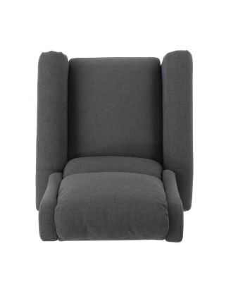 Streamdale Cozy Charcoal Polyester Recliner with Rubber Wood Legs