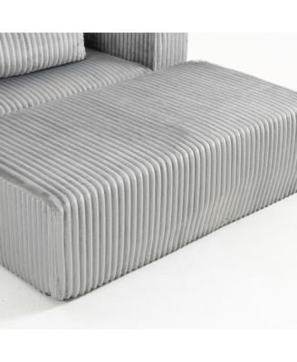 Luxury Corduroy Sofa with Ottoman - Modern & Comfortable