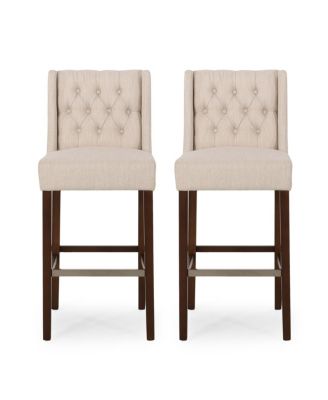 Streamdale Modern Minimalist Metal Bar Stool, Beige, 30" Height, Fabric Seat