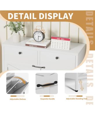 Shoe Storage Cabinet - Hidden Slim Shoe Organizer Rack with 2 Flip Drawers and 2 Drawers for Hallway, Entryway