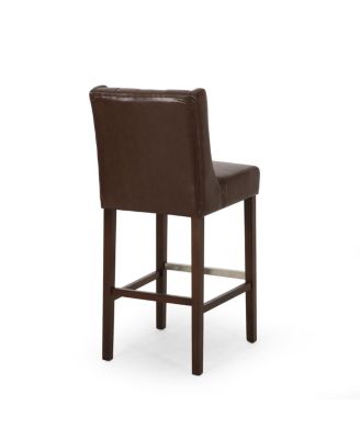 Streamdale 30.5" PU Upholstery Bar Stool w/Back & Metal Footrest