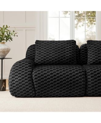  82" Modern Modular Flannelette Sectional Sofa, Oversized 2-Seater Couch