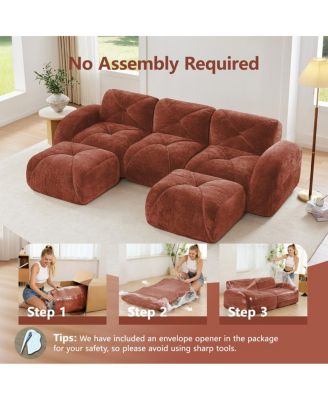 Streamdale U-shaped Boneless Sofa, Tufted, 32D High Density Sponge