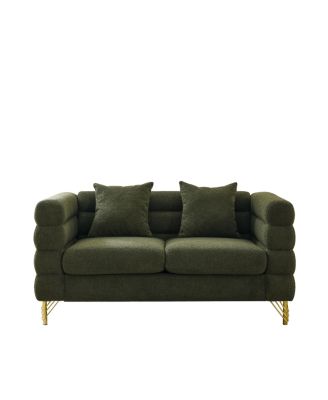 Streamline Modern Two-Seater Sofa with Premium Lumbar Pillows