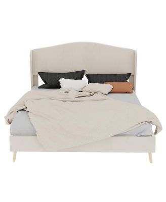 Velvet Upholstered Queen Bed