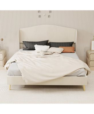 Velvet Upholstered Queen Bed