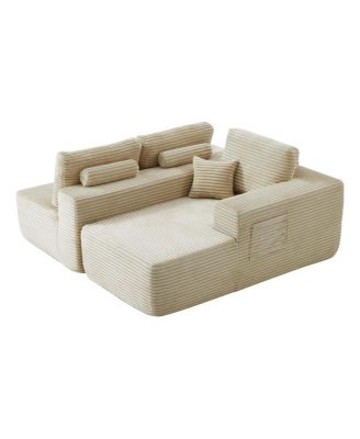104" Cloud Sectional Sofa with L-Shape Chaise & Side Pockets