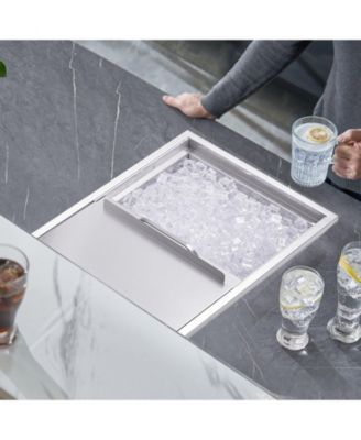 24 x 18 x 13 Inch Drop-In Stainless Steel Ice Chest, 40.9 Qt with Sliding Lid