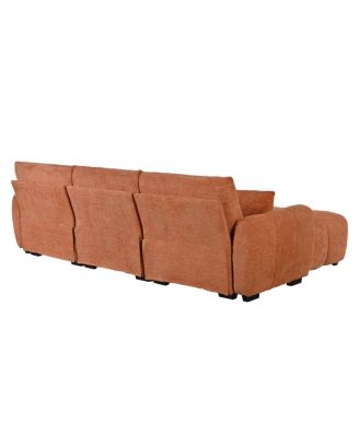 110" Modular Sectional Sofa, L Shape, Extra-large Seat, Movable Ottoman, Boucle Fabric