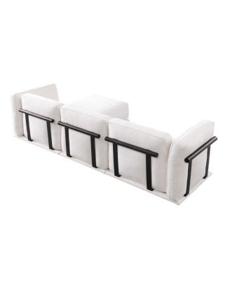 Fashionable modular chenille sofa with iron and wood frame