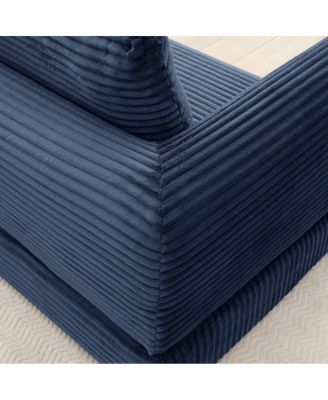  2-in-1 Folding Convertible Sofa Bed, Modern Corduroy Sleeper Couch with 2 Pillows