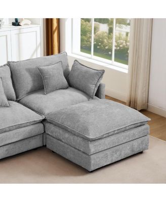 Streamdale Modular Sectional Sofa, 102" L-Shaped Couch Set with Movable Ottoman